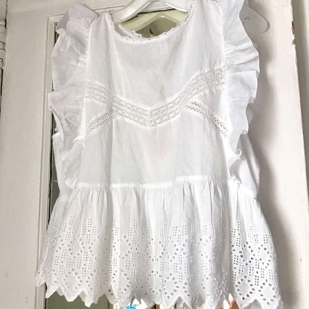 NWT Zara trf collection white cotton top XL